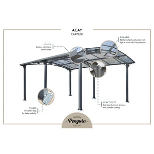 Gazebo Penguin - Stale Acay Carport L16.5ft x W11.83ft x H7.75ft