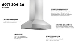 ZLINE - 48" Ducted Island Mount Range Hood in Outdoor Approved Stainless Steel (697i-304-48)
