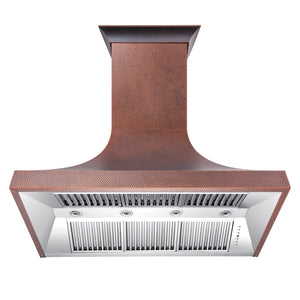 ZLINE - 48" Designer Series Hand-Hammered Copper Finish Ducted Wall Range Hood (8632H-48)
