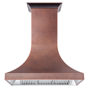 ZLINE - 48" Designer Series Hand-Hammered Copper Finish Ducted Wall Range Hood (8632H-48)