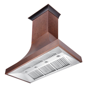ZLINE - 48" Designer Series Hand-Hammered Copper Finish Ducted Wall Range Hood (8632H-48)