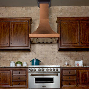 ZLINE - 48" Designer Series Hand-Hammered Copper Finish Ducted Wall Range Hood (8632H-48)