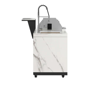 FORNO - Rimini Outdoor Kitchen: 30" BBQ 62,600 BTU, 4.8 cu.ft. Refrigerators, White Countertops