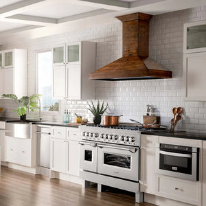 ZLINE - 48 in. 6.0 cu. ft. Legacy Dual Fuel Range with Gas Cooktop and 2 Electric Ovens in Satin Stainless Steel with 6 Brass Burners