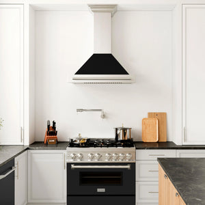 ZLINE - 36 in. Convertible Stainless Steel Range Hood with Black Matte Shell and Stainless Steel Handle (KB4STX-BLM-36)