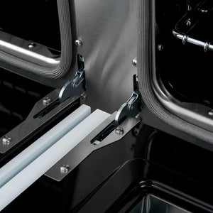 FORNO - Antico 48-Inch Dual Fuel Range, White with Antique Brass Finish, 8 Burners, 94,000 BTU, 5.5 cu.ft. Double Ovens & Griddle