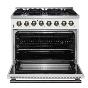 FORNO - Galiano 36" Freestanding Dual Fuel Range in White
