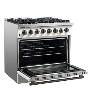 FORNO - Galiano 36" Freestanding Dual Fuel Range in White