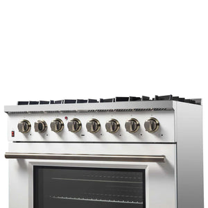 FORNO - Galiano 36" Freestanding Dual Fuel Range in White