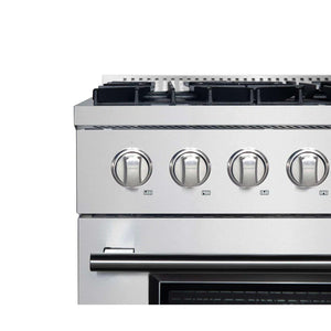 FORNO - Marco 36-Inch Dual Fuel Range, Stainless Steel, 6 Burners, 67,000 BTU, True Convection Oven, Energy Efficient