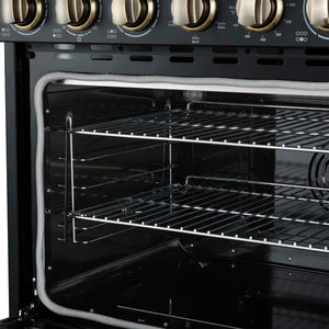 FORNO - Paolo 36 Inch Black Freestanding Electric Range, Stainless Steel, 5.44 cu.ft, True Convection Oven, Energy Efficient