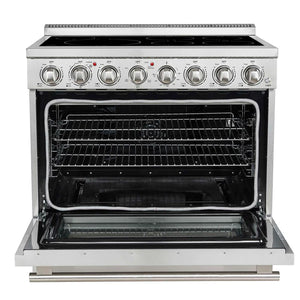 FORNO - Paolo 36 Inch Freestanding Electric Range, Stainless Steel, 5.44 cu.ft, True Convection Oven, Energy Efficient