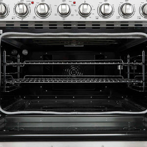 FORNO - Paolo 36 Inch Freestanding Electric Range, Stainless Steel, 5.44 cu.ft, True Convection Oven, Energy Efficient