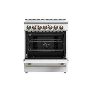 FORNO - Paolo 30-Inch Freestanding Electric Range, White, 4.38 cu.ft, True Convection Oven, Energy Efficient