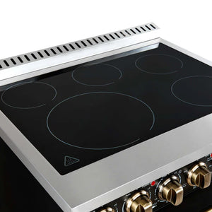 FORNO - Paolo 30-Inch Freestanding Electric Range, Black, 4.38 cu.ft, True Convection Oven, Energy Efficient