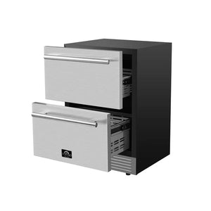 FORNO - Cosenza 24" Built-In Indoor/Outdoor Drawer Freezer with Ice Maker, 4.69 cu.ft.