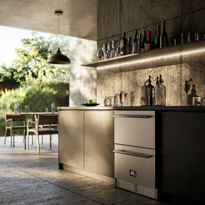 FORNO - Cosenza 24" Built-In Indoor/Outdoor Drawer Freezer with Ice Maker, 4.69 cu.ft.