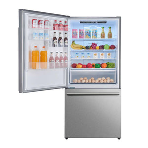 FORNO - Milano 2-Piece 62-Inch Freestanding Dual Bottom Freezer Refrigerator, Stainless Steel – 34.4 cu.ft, Touch Control, Ice Maker