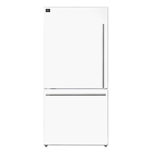 FORNO - Milano 2-Piece 62-Inch Freestanding Dual Bottom Freezer Refrigerator, White – 34.4 cu.ft, Touch Control, Ice Maker