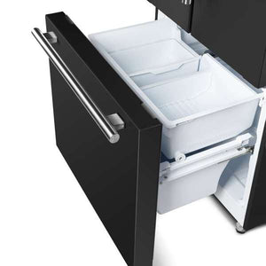 FORNO - Gallipoli Epsresso 30"-Wide Black French Door Refrigerator with Bottom Freezer 17.5 Cu. Ft. Capacity - No Frost with Ice Maker