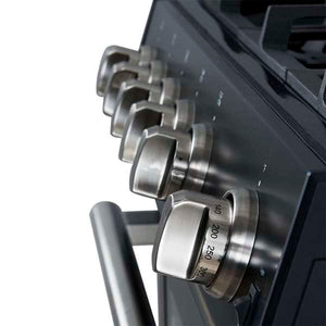 FORNO - Leonardo Espresso 30" Black Gas Range, 5 Burners, 39 500 BTU, 5 cu.ft. Convection Oven