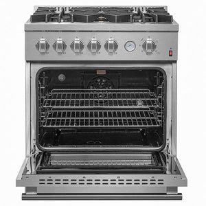 FORNO - Giovanni 30-inch Gas Range Stainless Steel, 5 Burners 67,000 BTU, 4.32 cu.ft. Convection Oven