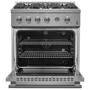 FORNO - Marco 30-inch Gas Range Stainless Steel, 4 Burners 37,000 BTU, 4.32 cu.ft. Convection Oven