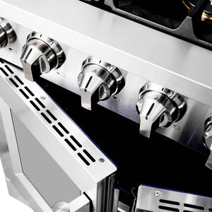 FORNO - Capriasca 36-Inch Freestanding French Door Gas Range, 6 Burners, Convection Oven, Energy Efficient