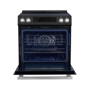 FORNO - Donatello Espresso 30-Inch Slide-In Black Induction Range, Convection Oven, 5 Cooking Zones, Touch Control Panel