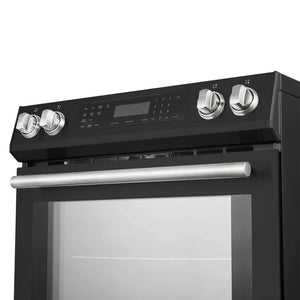 FORNO - Donatello Espresso 30-Inch Slide-In Black Induction Range, Convection Oven, 5 Cooking Zones, Touch Control Panel