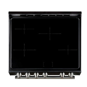 FORNO - Leonardo Espresso 30-Inch Slide-In Black Induction Range, Convection Oven, 5 Cooking Zones, Touch Control Panel