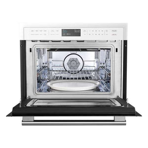 FORNO - Oliena Espresso White 24" 1750 Watt Compact Oven & 1000 Watt Microwave, 1.6 cu. ft.