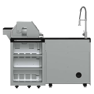 FORNO - Bulnes 40-Inch BBQ, 95,000 BTU, 5 Burners, Sear & Rotisserie Infrared with Side Burner, Stainless Steel Outdoor Kitchen with 1.8 cu.ft. Beverage Center & Black Granite Countertops