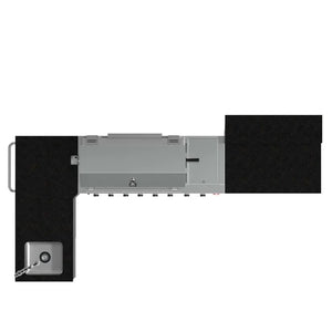 FORNO - Bulnes 40-Inch BBQ, 95,000 BTU, 5 Burners, Sear & Rotisserie Infrared with Side Burner, Stainless Steel Outdoor Kitchen with 1.8 cu.ft. Beverage Center & Black Granite Countertops