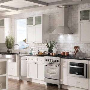 ZLINE - 24 in. 2.8 cu. ft. Legacy Dual Fuel Range with 4 Burner Gas Cooktop and Electric Convection Oven in Satin Stainless Steel