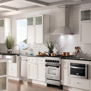 ZLINE - Autograph Edition 24 in. 2.8 cu. ft. Legacy Dual Fuel Range with 4 Burner Gas Cooktop and Electric Convection Oven in Stainless Steel and Matte Black Accents