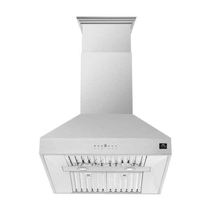 FORNO - Coppito 36-Inch Island Range Hood, Stainless Steel, LED Lighting, Adjustable Fan Speeds
