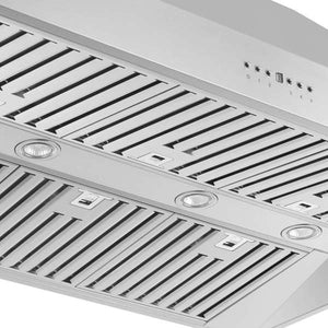 FORNO - Coppito 48-Inch Island Range Hood, Stainless Steel, LED Lighting, Adjustable Fan Speeds