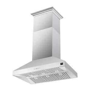 FORNO - Coppito 48-Inch Island Range Hood, Stainless Steel, LED Lighting, Adjustable Fan Speeds