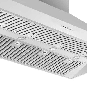FORNO - Coppito 60-Inch Island Range Hood, Stainless Steel, LED Lighting, Adjustable Fan Speeds