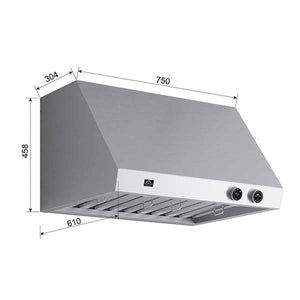 FORNO - Biagio 30-Inch Wall Mounted Range Hood, Stainless Steel, Heavy Duty