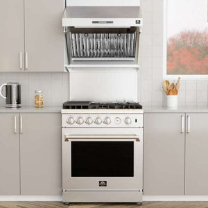 FORNO - Savona 30-Inch Wall Mount Range Hood, Baffle Filters, Backsplash Included