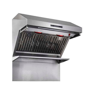 FORNO - Savona 36” Wall Mount Range Hood Stainless Steel, 1200 CFM, Baffle Filters