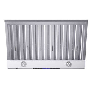 FORNO - Palazzo 36-Inch Wall Mounted Range Hood, Stainless Steel, Heavy Duty Baffle Filters, Remote Control