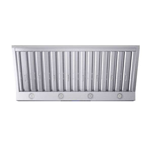 FORNO - Palazzo 48-Inch Wall Mounted Range Hood, Stainless Steel, Heavy Duty Baffle Filters, Remote Control