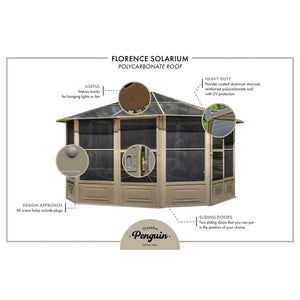 Gazebo Penguin - Florence Slate Solarium Polycarbonate Roof