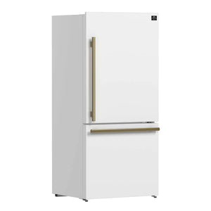 FORNO - Milano 2-Piece 62-Inch Freestanding Dual Bottom Freezer Refrigerator, White – 34.4 cu.ft, Touch Control, Ice Maker
