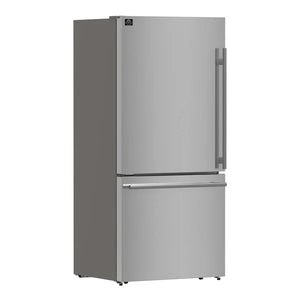 FORNO - Milano 2-Piece 62-Inch Freestanding Dual Bottom Freezer Refrigerator, Stainless Steel – 34.4 cu.ft, Touch Control, Ice Maker