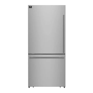 FORNO - Milano 2-Piece 62-Inch Freestanding Dual Bottom Freezer Refrigerator, Stainless Steel – 34.4 cu.ft, Touch Control, Ice Maker