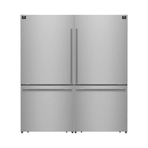 FORNO - Milano 2-Piece 62-Inch Freestanding Dual Bottom Freezer Refrigerator, Stainless Steel – 34.4 cu.ft, Touch Control, Ice Maker